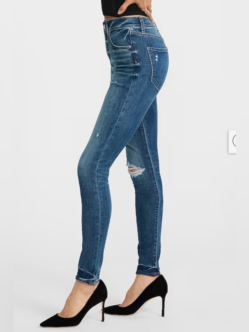 Express Dark Washed Blue Skinny Jeans - Picture 2 of 12